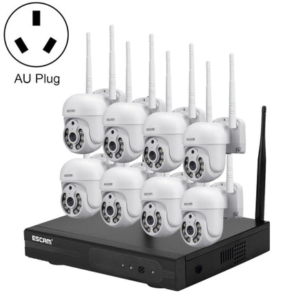ESCAM WNK718 HD 3.0 Million Pixels 8- channel + 8IPC Wireless NVR Security System, AU Plug