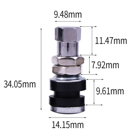 20 PCS Motorcycle Tubeless Tire Valve Stainless Steel Straight Mouth(TR161)