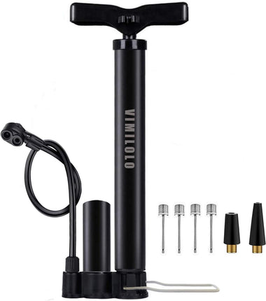 VIMILOLO Bike Floor Pump with Gauge,Ball Pump Inflator Bicycle Floor Pump high Pressure Buffer