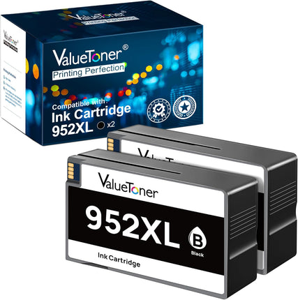 Valuetoner Remanufactured Ink Cartridges Replacement for HP 952 XL 952XL Ink Cartridges Combo Pack High Yield for OfficeJet Pro 8710 8720 7740 8740 7720 8715 8702 Printer (2-Black)