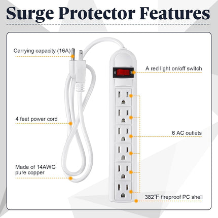 UNBRANDED4 ft. 6-Outlet Power Strip with 45� Angle Plug