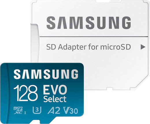 SAMSUNG EVO Select Micro SD-Memory-Card + Adapter, 128GB microSDXC 130MB/s