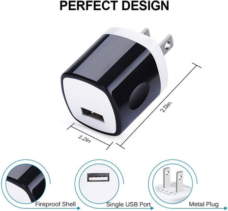 Wall Adapter 10 Pack,UorMe 1A 5V Single Port Charger Power USB Plug Charging Cube Block Box Compatible iPhone 14 13 12 SE 11 X, Galaxy S23 Ultra S22 S21 FE S10e S9 A13 A23 A21 A03s A71 A51 A31 Note20