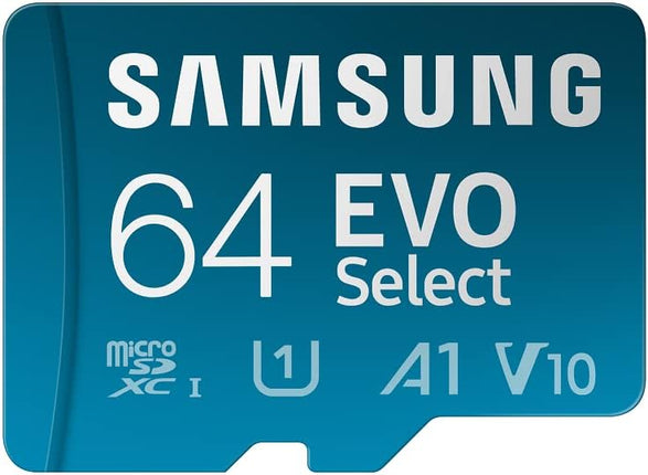 SAMSUNG EVO Select Micro SD -Memory -Card + Adapter, 64GB microSDXC 130MB/s Full HD & 4K UHD