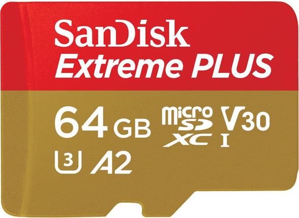SanDisk - Extreme PLUS 64GB microSDXC UHS-I Memory Card