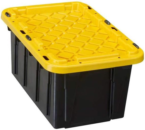 HDX 7 Gal. Tough Storage Tote in Black with Yellow Lid