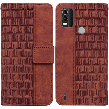 For Nokia C21 Plus Geometric Embossed Leather Phone Case