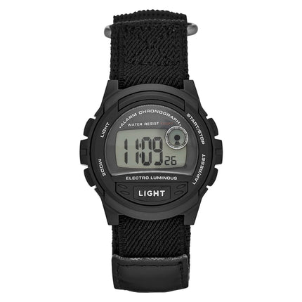 GEORGE Men's Digital Watch:Black Case, Positive Display, Nylon Fastwrap Strap (FMDOGE013)
