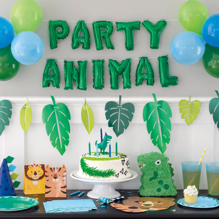 Way to Celebrate! Foil Palm Leaves Paper Garland, 7ft