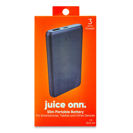 onn. Dual-Port Portable Battery, 10k mAh, Black