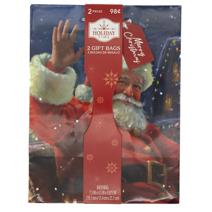 9.875 in Classic Santa Claus Christmas Gift Bag, Glitter (Believe), by Holiday Time