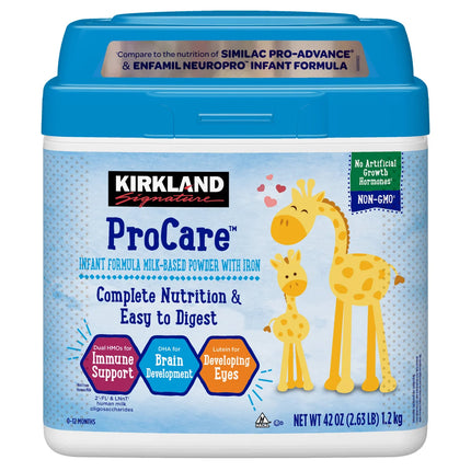 Kirkland Signature ProCare Infant Formula Milk-Based Powder with Iron, 420 oz
