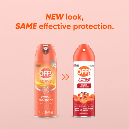 OFF! Active Insect Reppelent I, Long-lasting Sweat Resistant Bug Spray, 6 0z