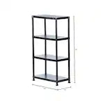HDX 4-Tier Plastic Garage Storage Shelving Unit in Black (28 in. W x 52 in. H x 15 in. D)