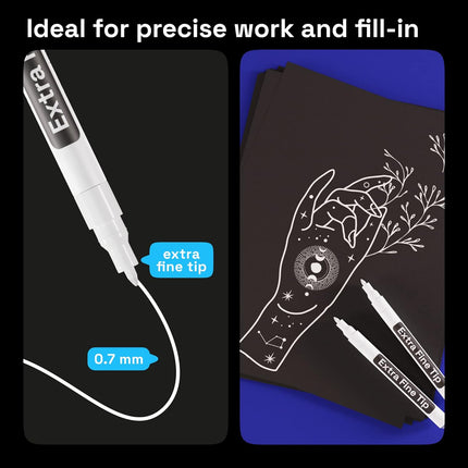 ARTISTRO White Paint Pen for Rock Painting, Stone, Ceramic, Glass, Wood, Tire, Fabric, Metal, Canvas. Acrylic Paint White Marker Water-based Extra-fine Tip