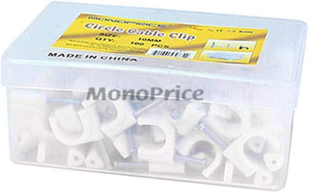 Monoprice Circle cable clips with steel nail, 10mm, 100pcs/Pack