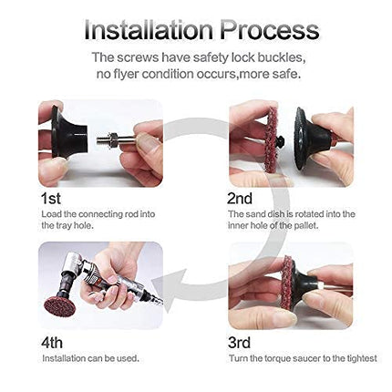 NYXCL Miroku Mixup 2 inch roll Lock Quick Change Discs Set, A/O Sanding Discs with 1/4" Holder, for Die Grinder Surface Prep Strip Grind Polish Finish Burr Rust Paint Removal