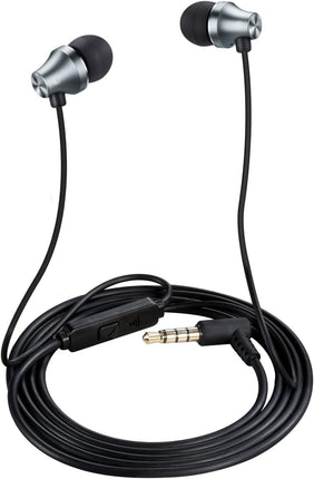 iRAG A101 Wired Earbuds Headphones for School Noise Isolating in-Ear Earphones with Microphone Remote with 3.5mm Plug in Audio Jack (Gun Metal)