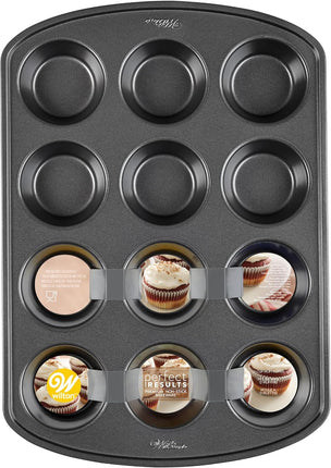 Wilton Perfect Results Premium Non-Stick Cupcake Pan, 12-Cup Muffin Tin, Steel Baking Supplies
