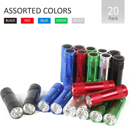 FASTPRO Aluminum 6-LED Flashlights Set with Lanyard and AAA Batteries Included and Pre-Installed