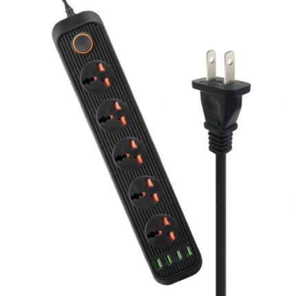 A03 2m 3000W 5 Plugs + 4-USB Ports Multifunctional Flame-retardant Socket with Switch(US Plug)