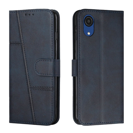 For Samsung Galaxy A03 Core Stitching Calf Texture Buckle Leather Phone Case