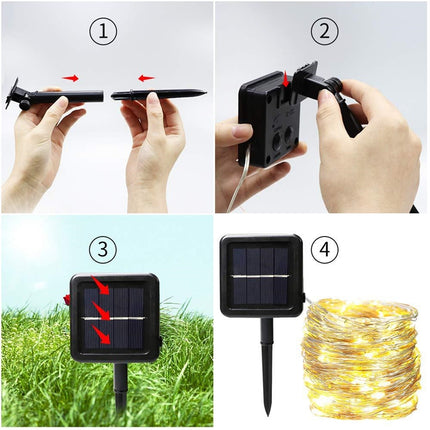 20m 200LED Solar Outdoor Waterproof Silver Wire Light String (Warm White Light)