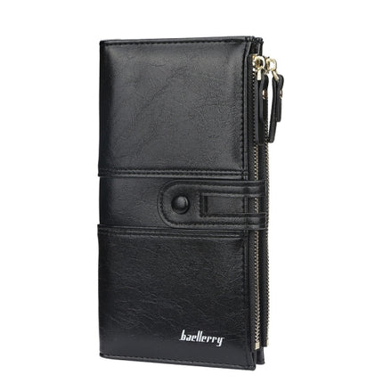 Baellerry Ladies Long Large Capacity Buckle Zip Clutch Multi-Card Wallet
