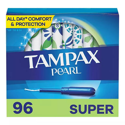 Tampax Pearl Super Tampons, Unscented, 96ct.