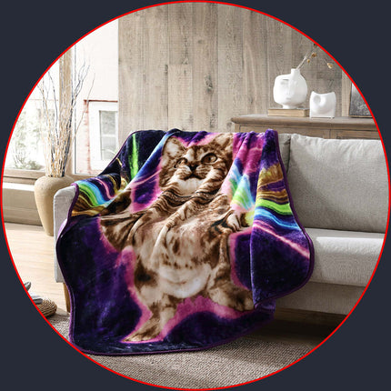 Wild Frontier 50X60 Plush Galactic Cat Throw. Great for Tweens and up.