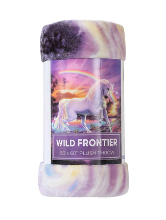 Wild Frontier Unicorn Throw Blanket, Pink, Standard Throw