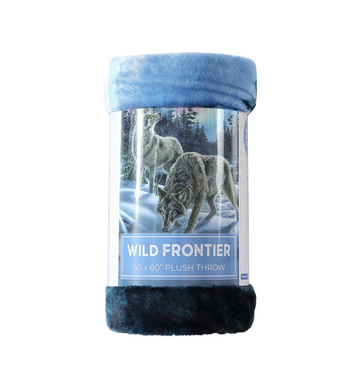 Wild Frontier Wolves Throw Blanket, Gray, Standard Throw