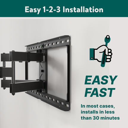 onn. Full Motion TV Wall Mount for 50'' to 86'' TVs, up to 15� Tilting