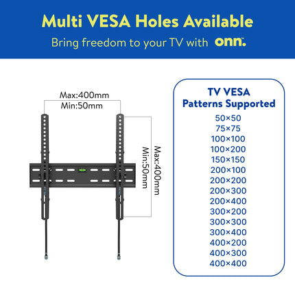 onn. Tilting TV Wall Mount for 19'' to 50'' TVs, up to 12� Tilting