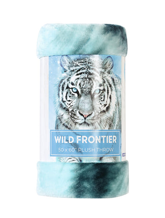 Wild Frontier Tiger Throw Blanket, Blue, Standard Throw