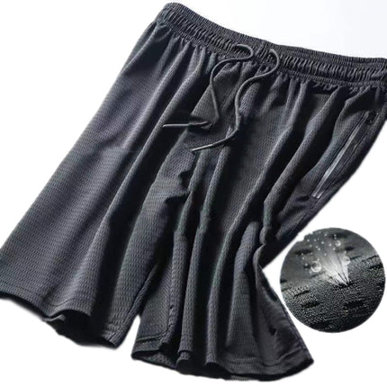 Men Summer Quick-drying Ice Silk Sports Slack Shorts, Size: L(Mesh Cropped Pants)