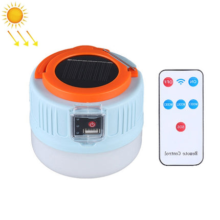 Solar Camping Light Household Outdoor LED Lighting Bulb Light,Remote Control (Blue Orange)