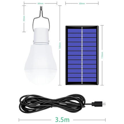 LED Solar Bulb USB Portable Outdoor Emergency Light Bulb Camping Lighting(White Light)