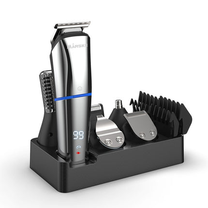 MARSKE 6 In 1 Hair Clipper Grooming Set Rechargeable Razor Carving Nose Hair Trimmer US Plug