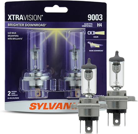 SYLVANIA - 9003 XtraVision - High Performance Halogen Headlight Low Beam and Fog Replacement Bulb (Contains 2Bulbs)