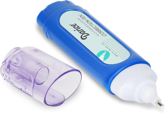 Darice Liquid Correction Pen Multi-Purpose Liquid White Out Pen with Metal Tip for School, Office & Home