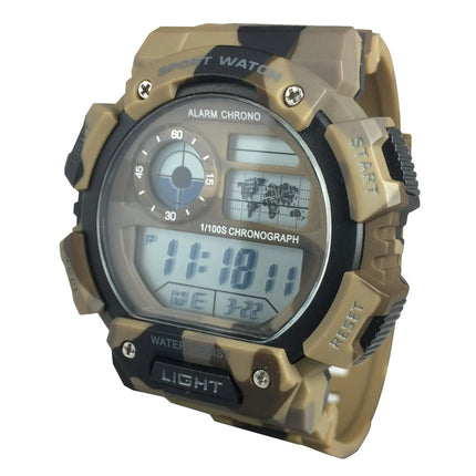 George Men's Digital Sport Wristwatch Plastic Strap BROWN