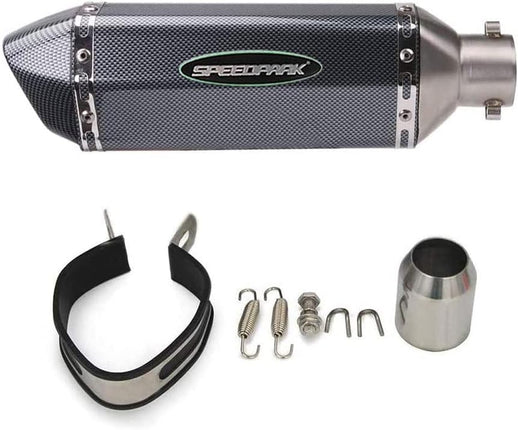 Exhaust Muffler Carbon Fiber 1.5-2"Inlet with Removable DB Killer for Street/Sport Motorcycles and Scooters with 38-51mm Diameter Exhaust Pipes