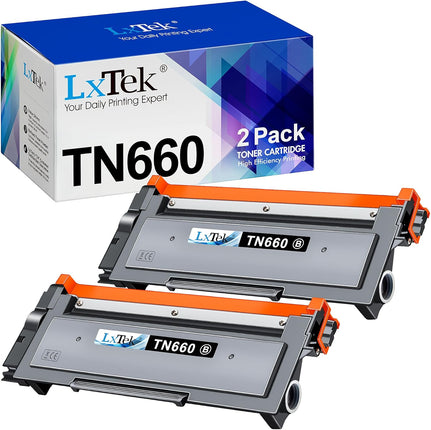 LxTek Compatible Toner Cartridge Replacement for Brother TN660 TN-660 TN630 TN-630 Compatible with HL-L2300DHL-L2380DW HL-L2340DW HL-L2320D DCP-L2540DW Printer(2 Pack, Black), High Yield