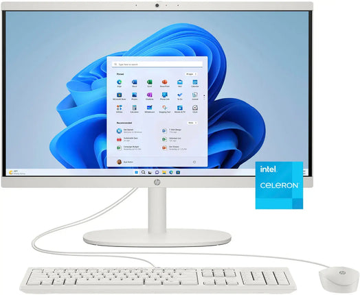 HP - 21.5" Full HD All-in-One - Intel Celeron - 4GB Memory - 128GB SSD- Cashmere White