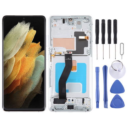 OLED LCD Screen For Samsung Galaxy S21 Ultra 5G SM-G998B Digitizer Full Assembly with Frame, Display Size: 6.78 inch (Silver)