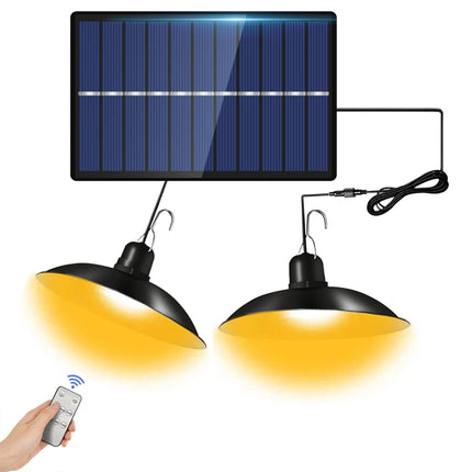 IP65 Waterproof Outdoor Solar LED Bulb Chandelier Indoor Lights, Spec: Double with Remote