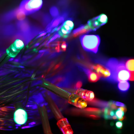 Waterproof String Light, Length: 10m, 100 LED RGB Light with Controller, Flashing / Fading / Chasing Effect, AC 220V, EU Plug