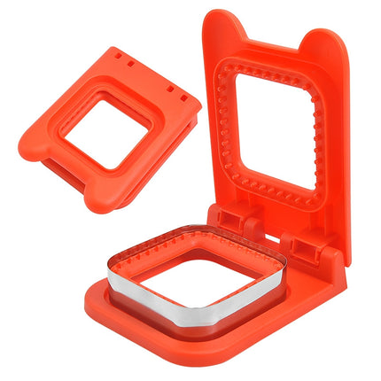 Stainless Steel Square Sandwich Mold Maker DIY Toast Sandwich Bread Cutting Machine(Red)