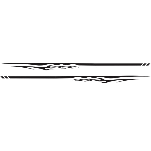 2 PCS/Set D-280 Flame Streak Pattern Car Modified Decorative Sticker(Black)